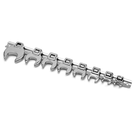 PERFORMANCE TOOL Crowfoot Wrench Set, SAE, Open End, Polished Chrome W453